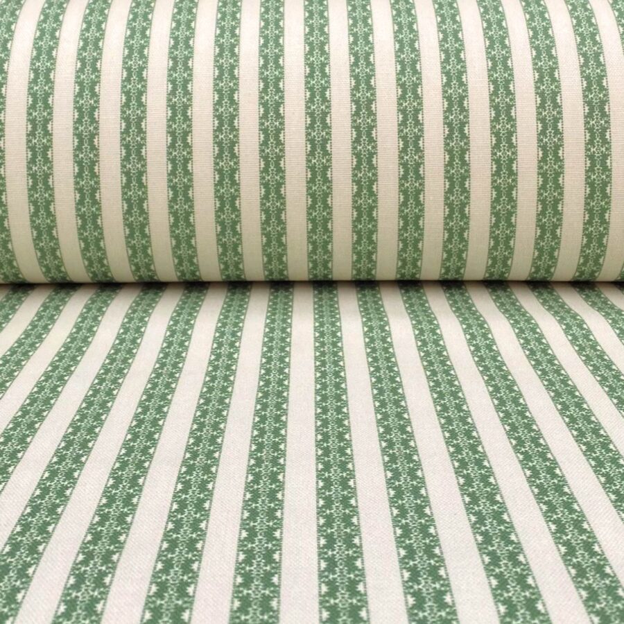 Keswick Stripe - Leaf Green and Ivory - Image 3