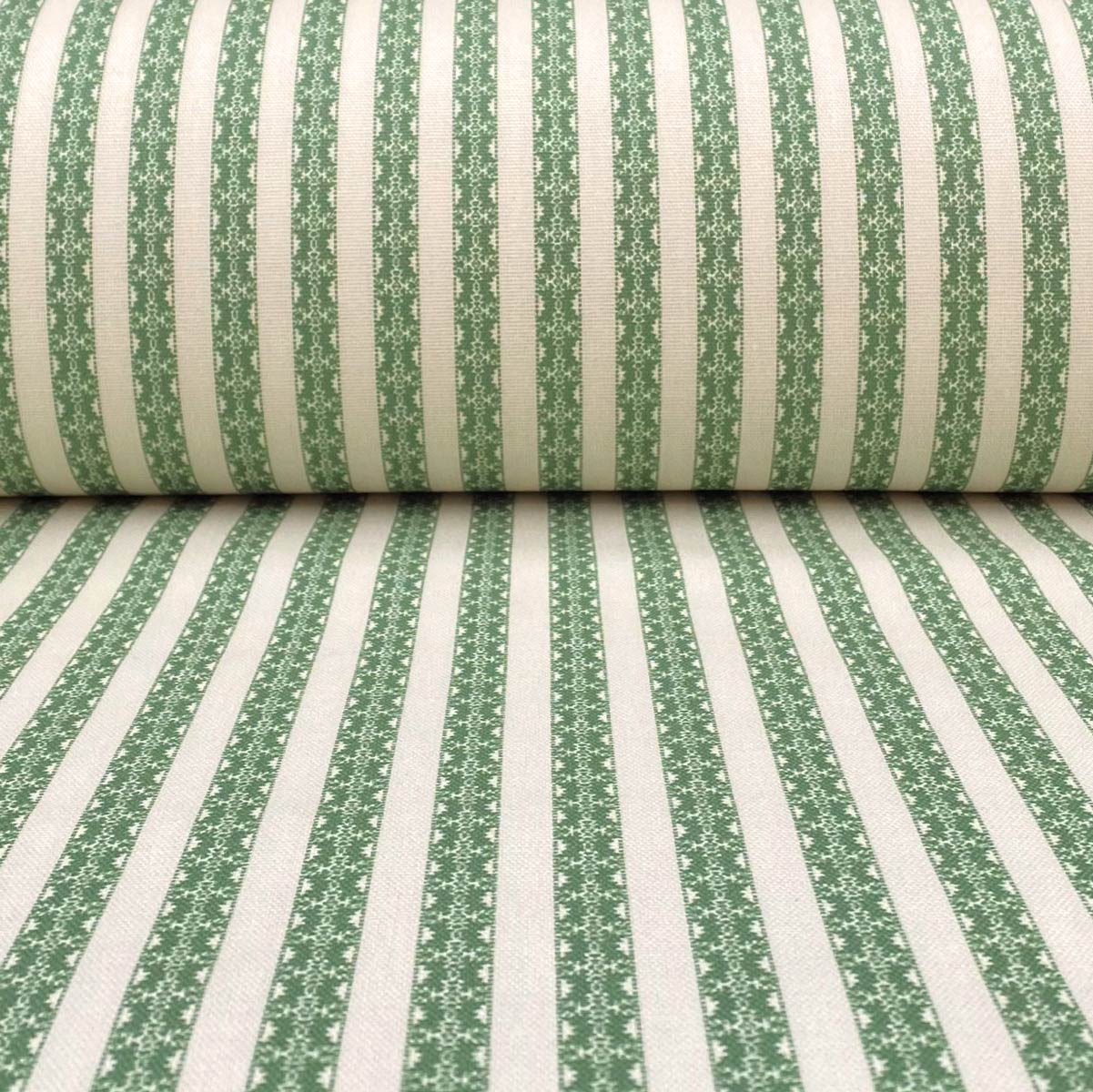 Keswick Stripe - Leaf Green and Ivory - Image 3