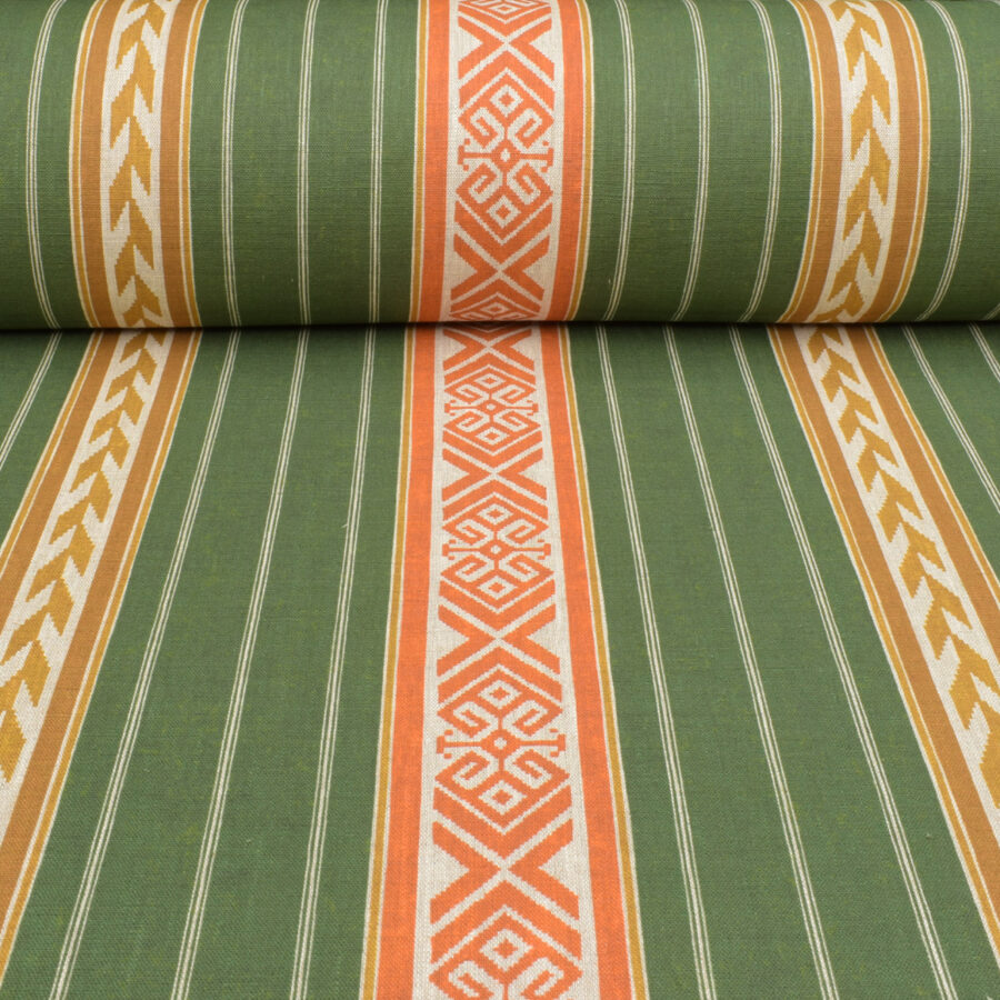 Kolomyya Linen Stripe - Green - Image 3
