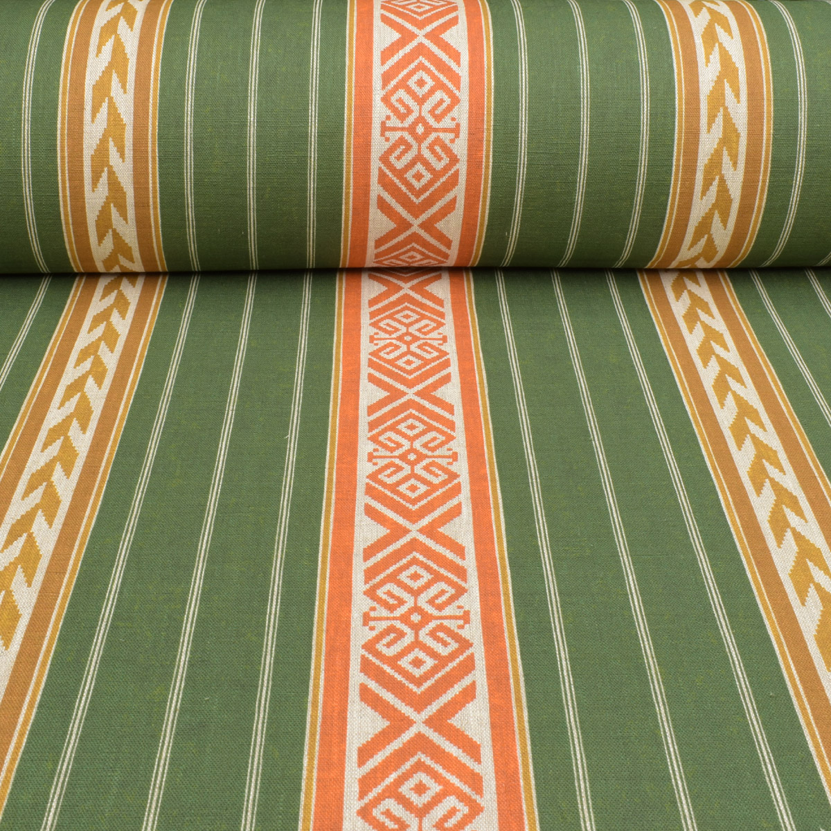 Kolomyya Linen Stripe - Green - Image 3