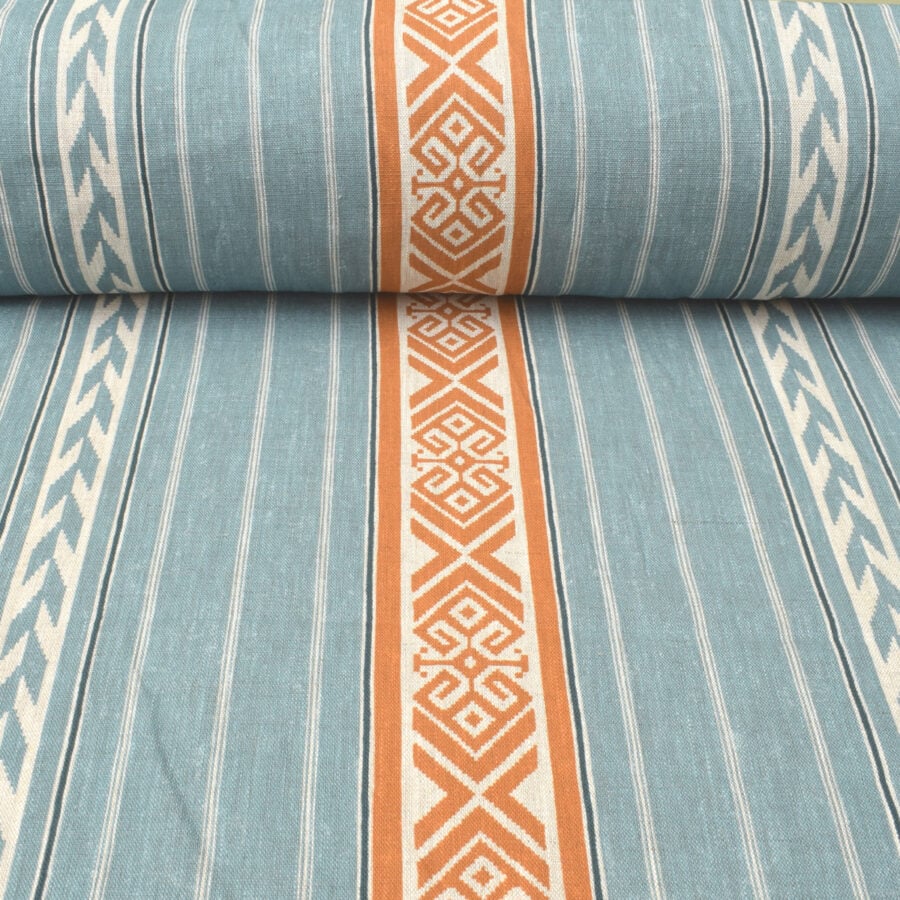 Kolomyya Linen Stripe - Mineral Blue - Image 3