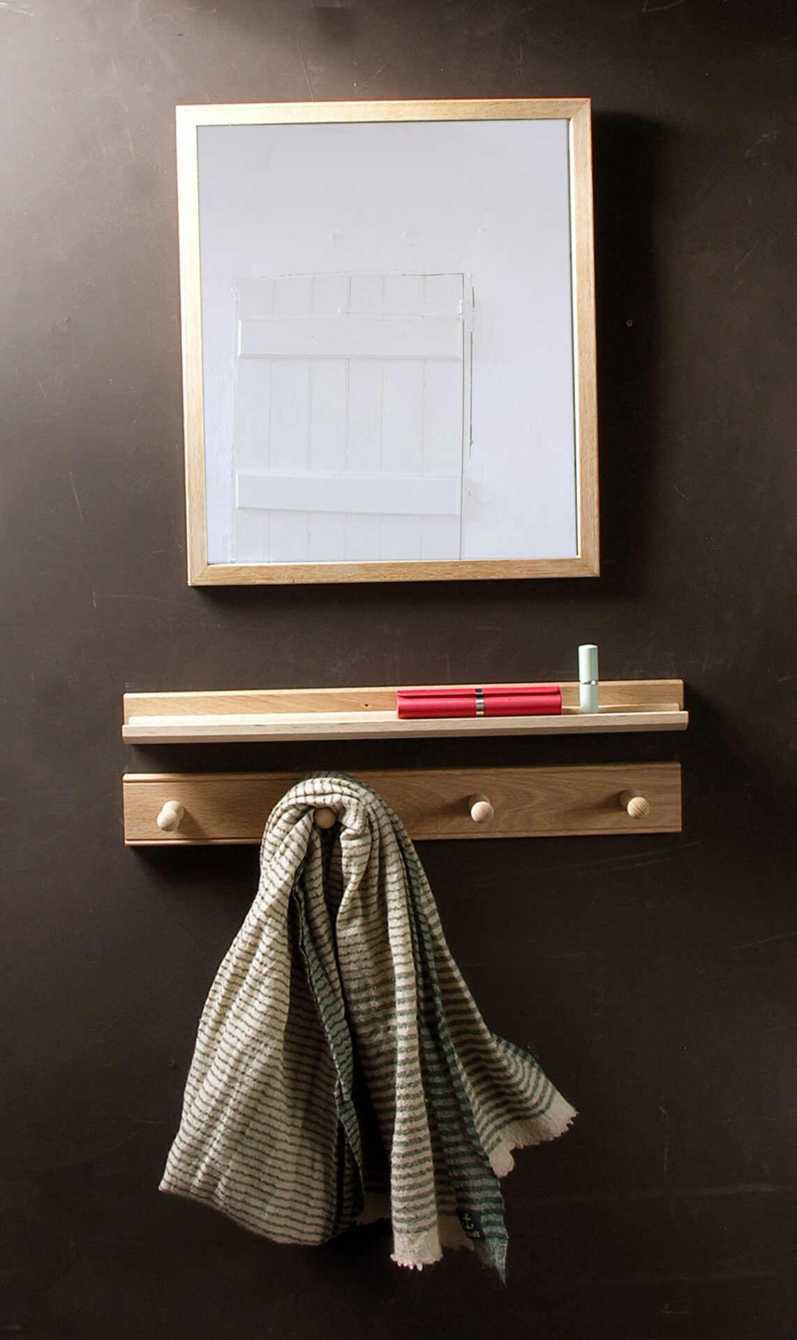 Large Oak Framed Mirror - Image 2