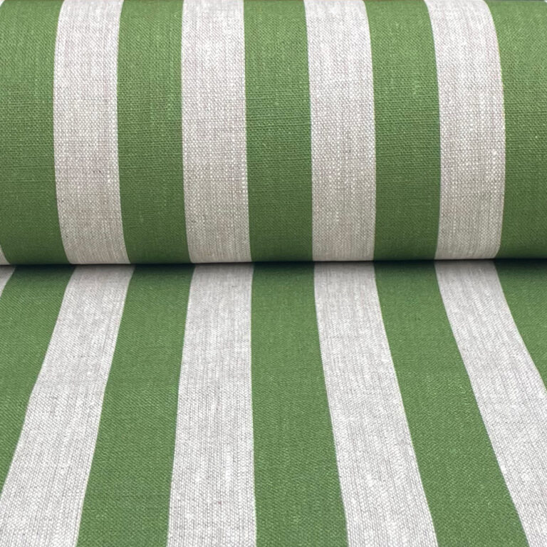 Beta Linen Stripe - Leaf Green - Image 3