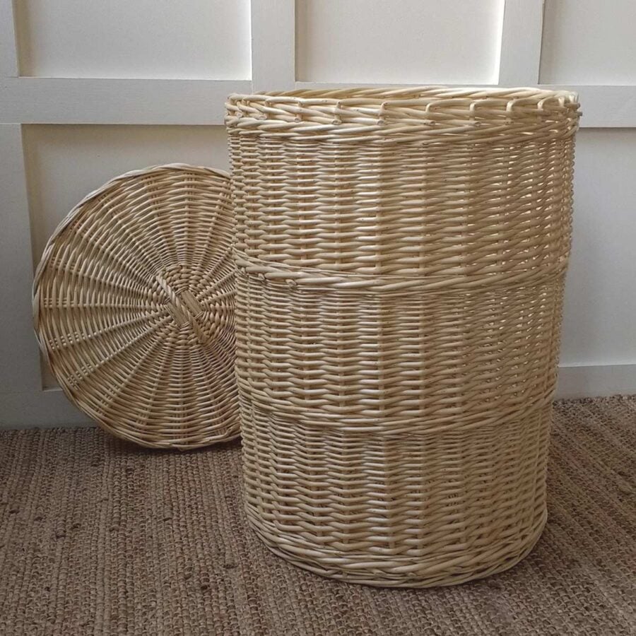 Willow Linen Basket with Lid - Image 2