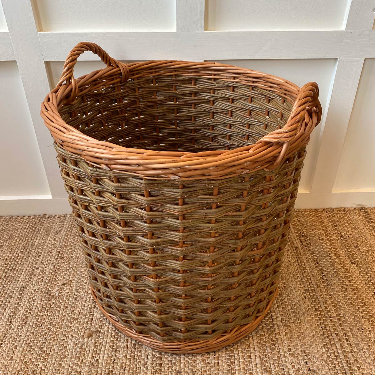 Two Tone Willow Log Basket - Image 1