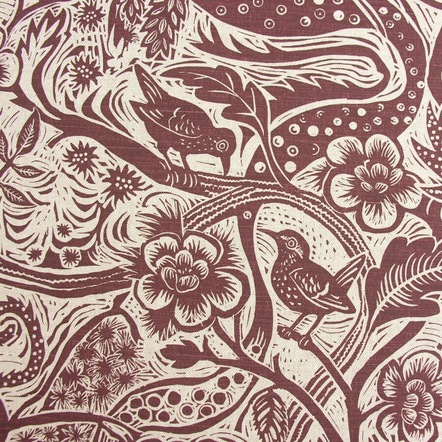 Mark Hearld Wren - Burgundy - Image 2