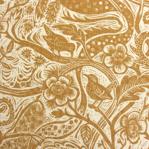 Mark Hearld Wren - Ochre Heavyweight Linen - Image 2