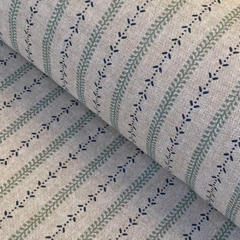 Maya Stripe Natural - Seagreen and Indigo