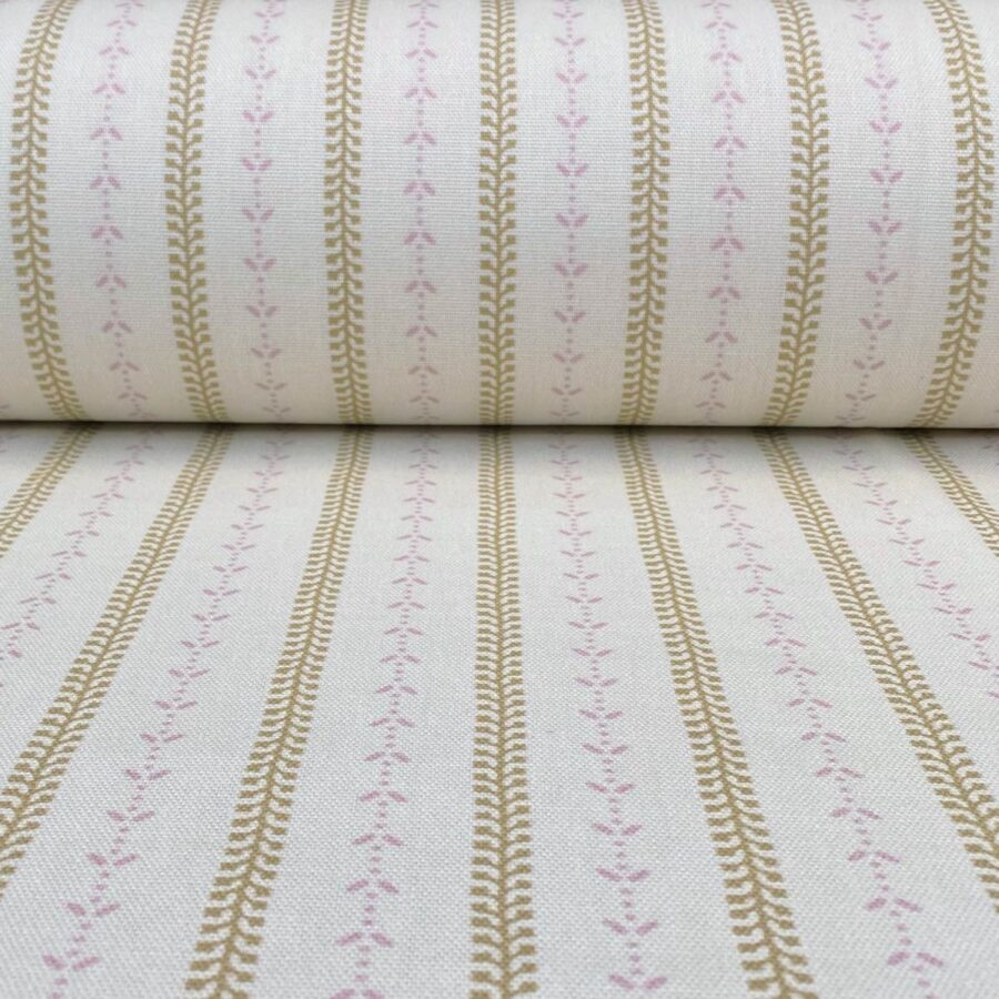 Maya Stripe Ivory - Soft Gold and Pink - Image 3