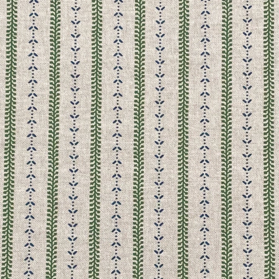 Maya Stripe Natural - Leaf Green and Indigo - Image 2