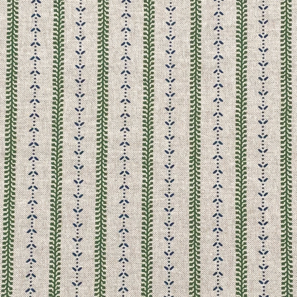 Maya Stripe Natural - Leaf Green and Indigo - Image 2