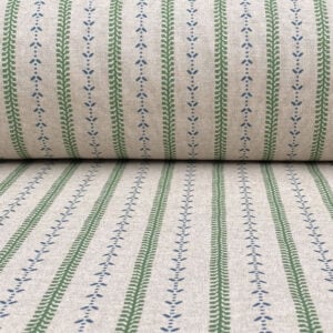 Maya Stripe Natural - Leaf Green and Indigo - Image 3