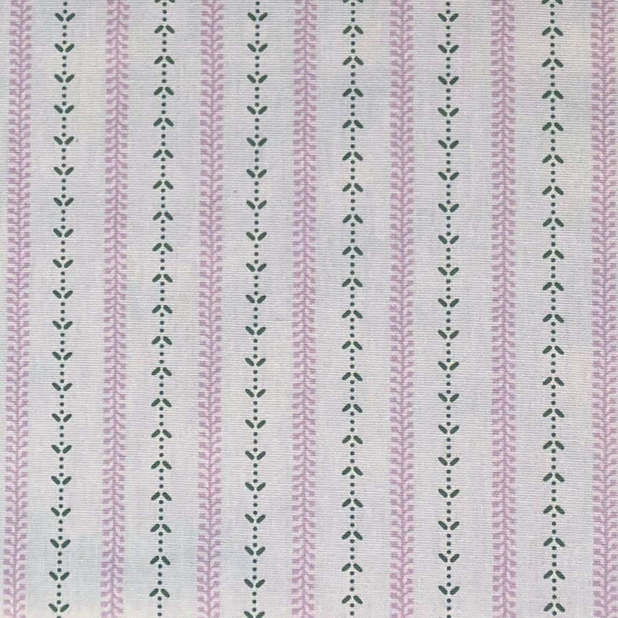 Maya Stripe Ivory - Pink and Leaf Green - Image 2