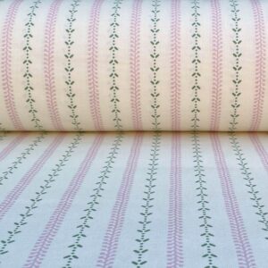 Maya Stripe Ivory - Pink and Leaf Green - Image 3