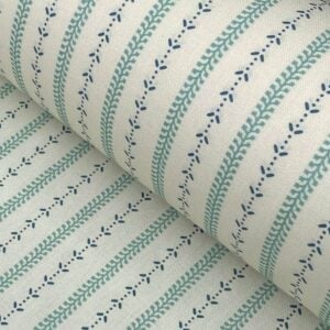Maya Stripe Ivory - Seagreen and Indigo