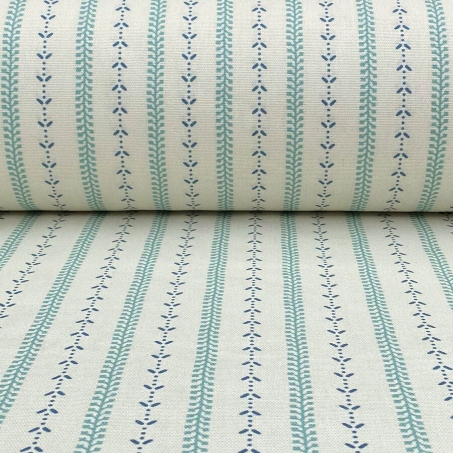 Maya Stripe Ivory - Seagreen and Indigo - Image 3