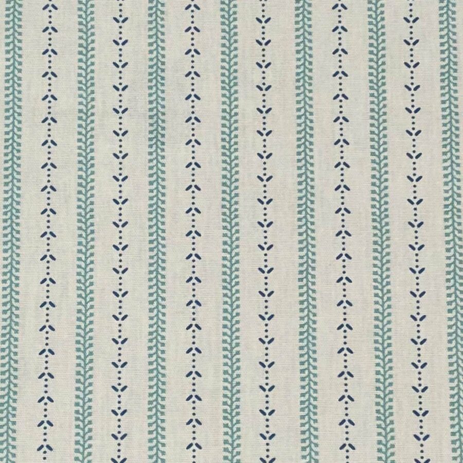 Maya Stripe Ivory - Seagreen and Indigo - Image 2