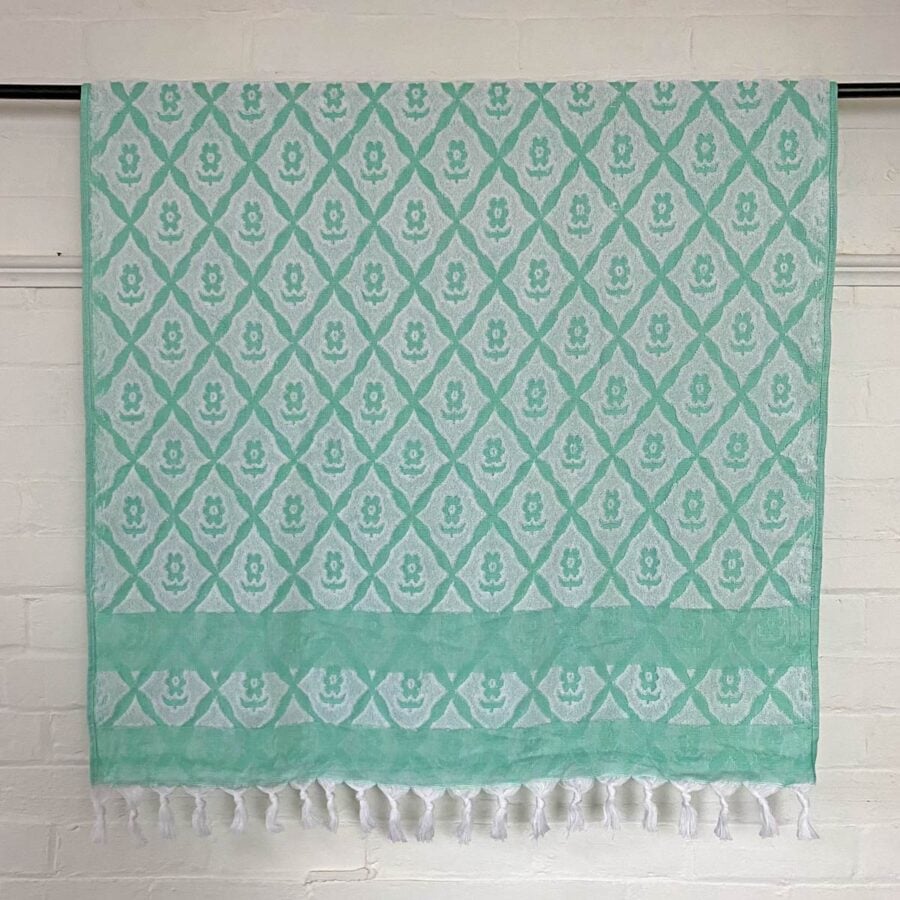 Turkish Cotton Bath Towel - Mint Green - Image 3