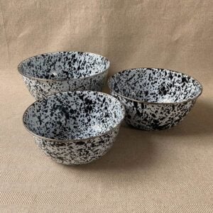 Enamelware Mixing Bowls - Black and White - Image 2