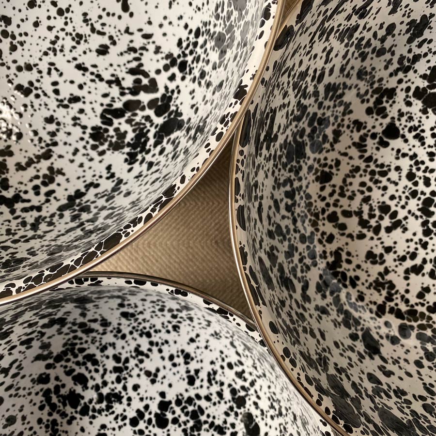 Enamelware Mixing Bowls - Black and White - Image 3
