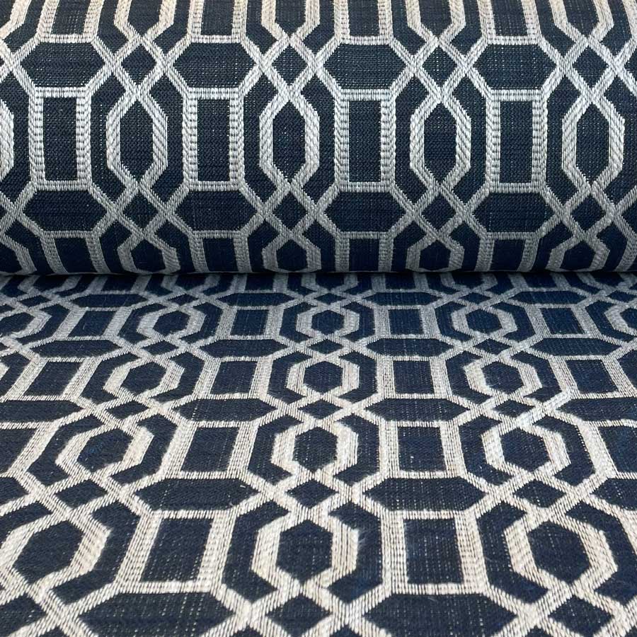 Upholstery Fabric Lattice - Navy - Image 5