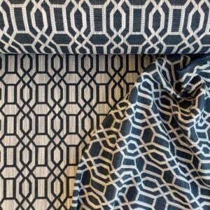 Upholstery Fabric Lattice - Navy - Image 2
