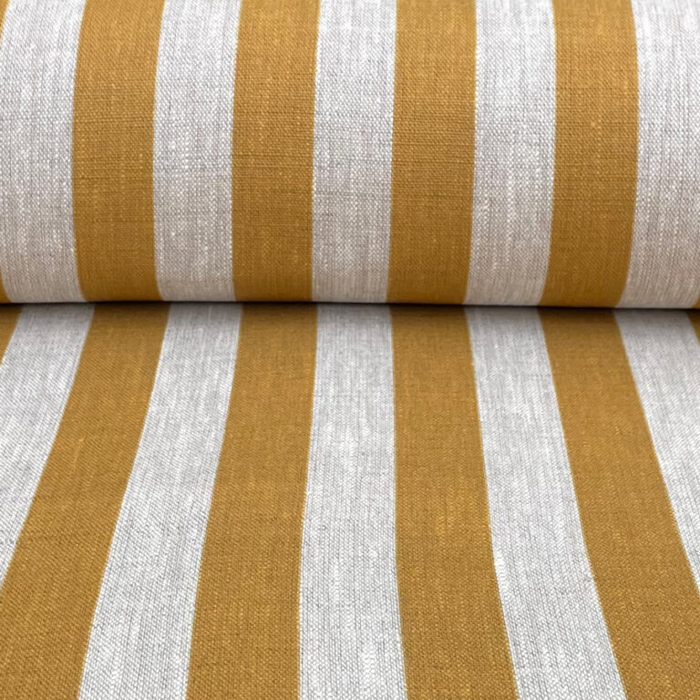 Beta Linen Stripe - Ochre - Image 3
