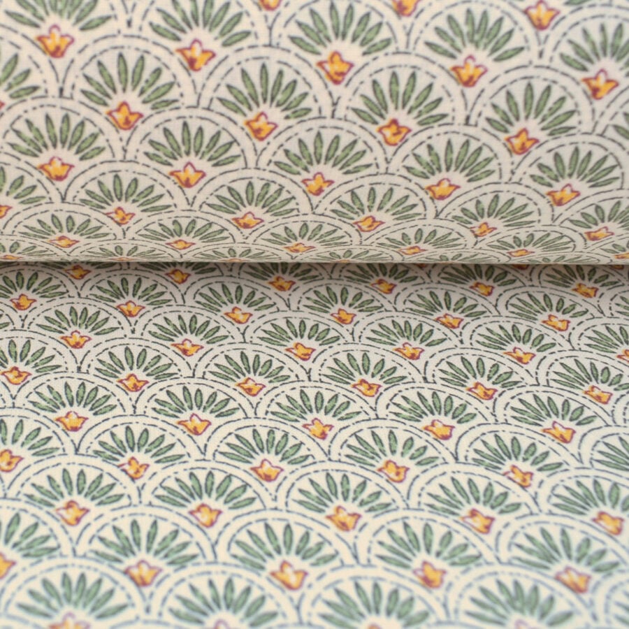 Scallop Cotton Print - Green - Image 3