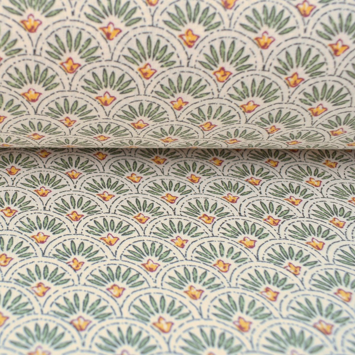 Scallop Cotton Print - Green - Image 3