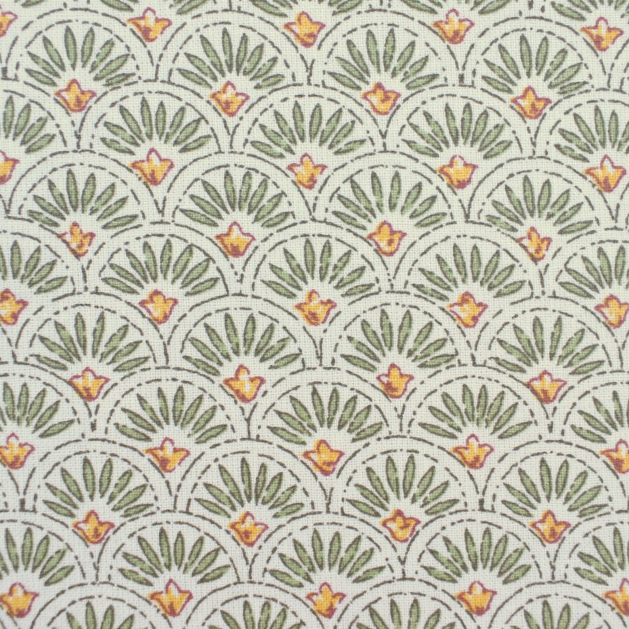 Scallop Cotton Print - Green - Image 2
