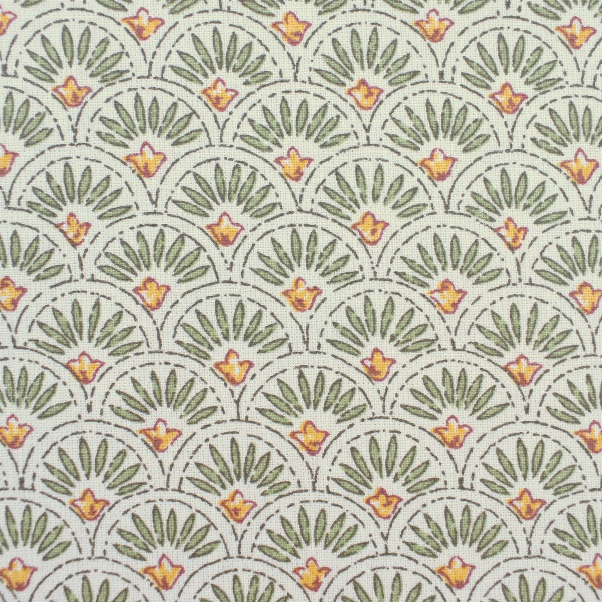 Scallop Cotton Print - Green - Image 2