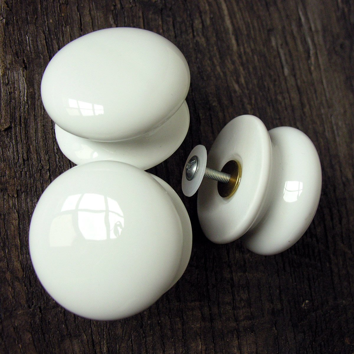 White Ceramic Knob - Image 1