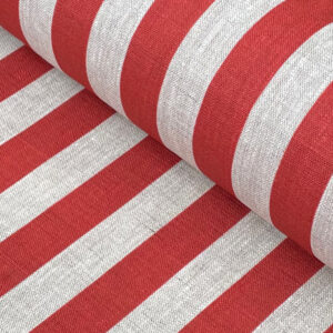 Beta Linen Stripe - Red - Image 1