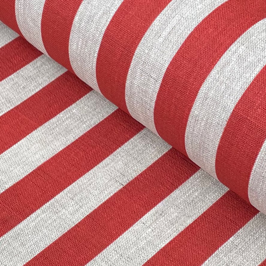 Beta Linen Stripe - Red