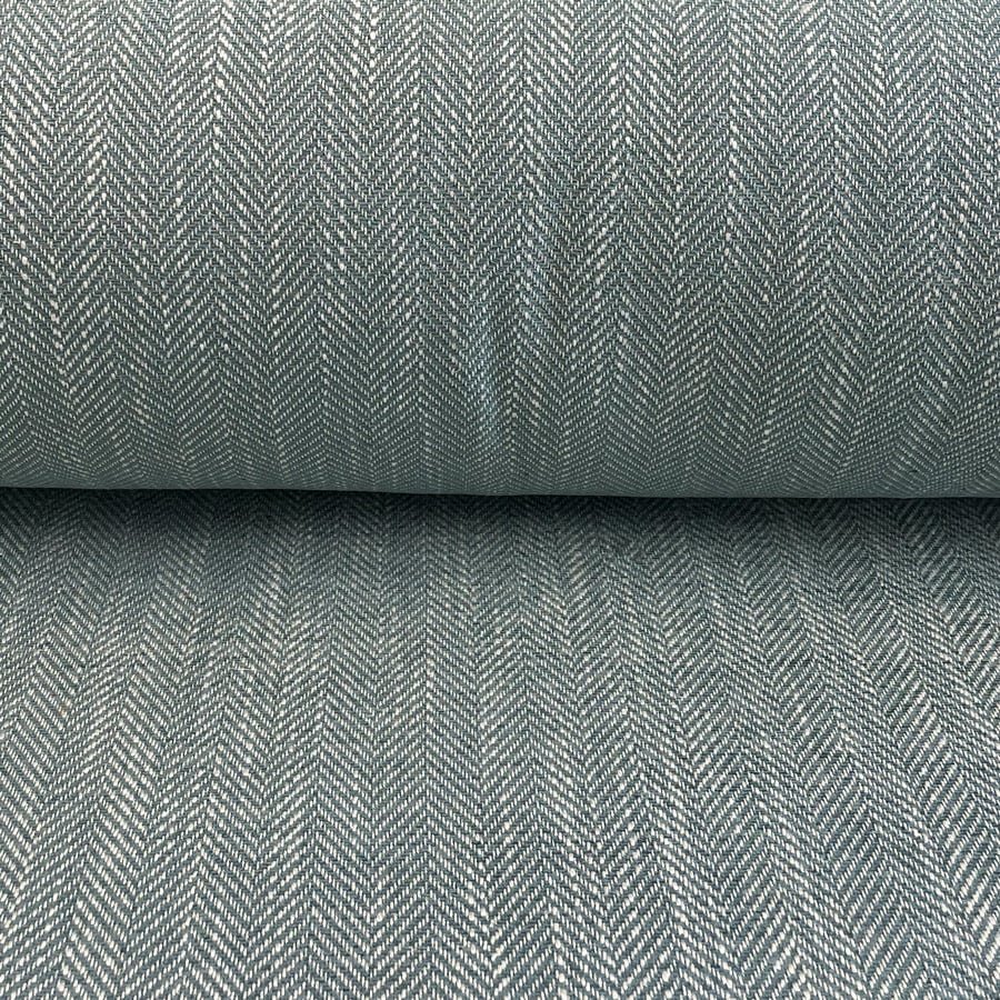 Upholstery Fabric Spey Herringbone - Seagreen - Image 3