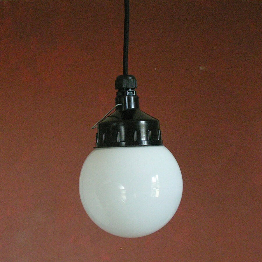 Utility Pendant White globe Light