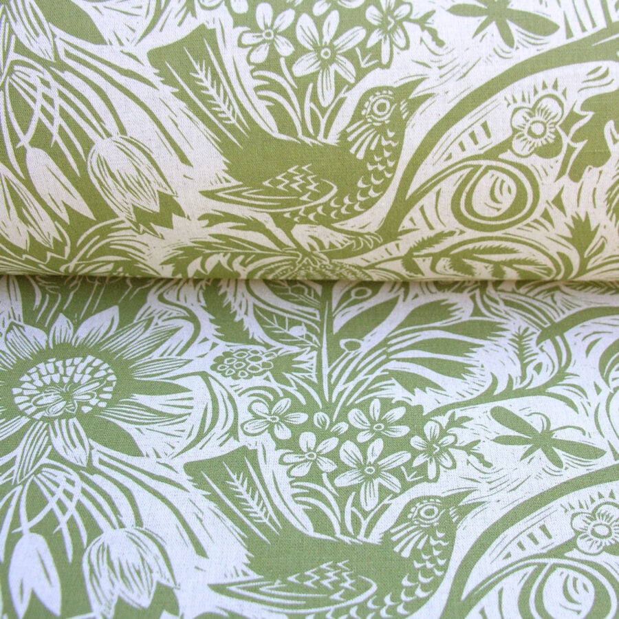 Mark Hearld Squirrel and Sunflower - Olive Green - Image 3