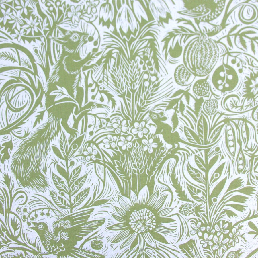 Mark Hearld Squirrel and Sunflower - Olive Green - Image 2