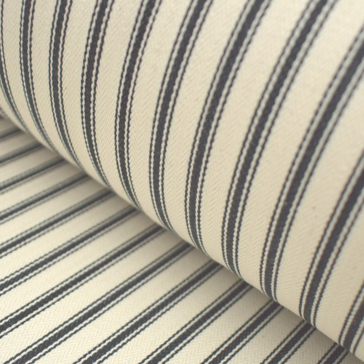Ticking Fabric - Black - Image 1