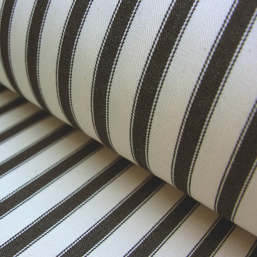 Ticking Fabric Large - Black