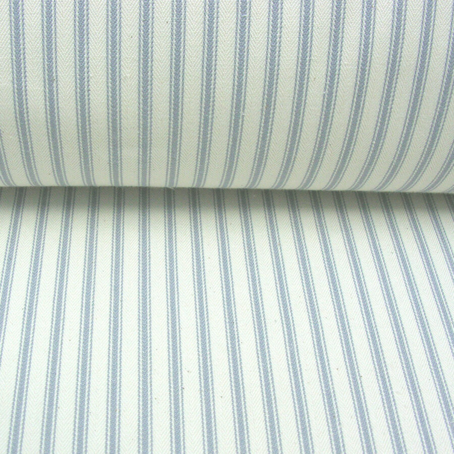 Ticking Fabric - Silver Grey - Image 3
