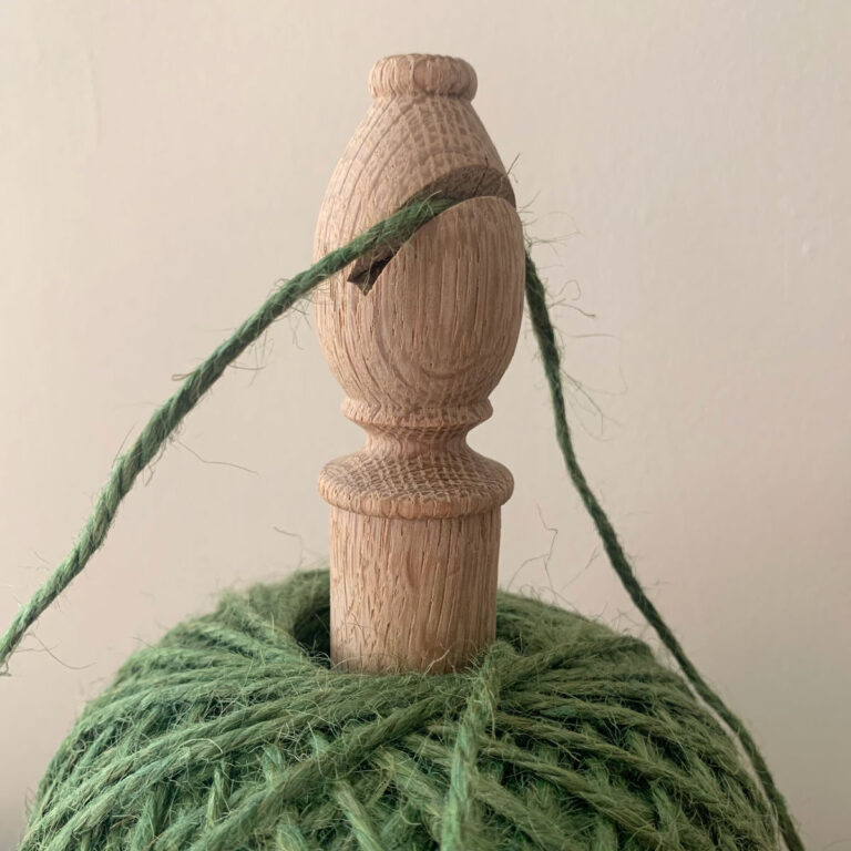 Twine Stand with Cutter - Green Jute - Image 2