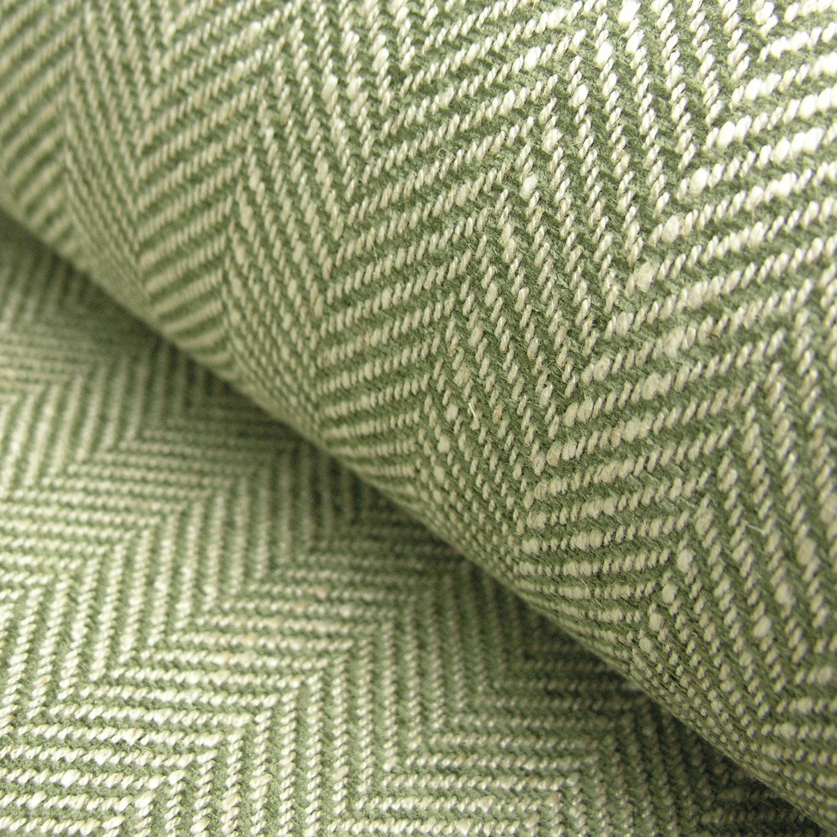 Upholstery Fabric Spey Herringbone - Sage Green - Image 1