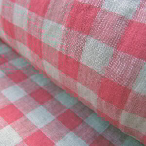 Washed Linen Check Rhubarb