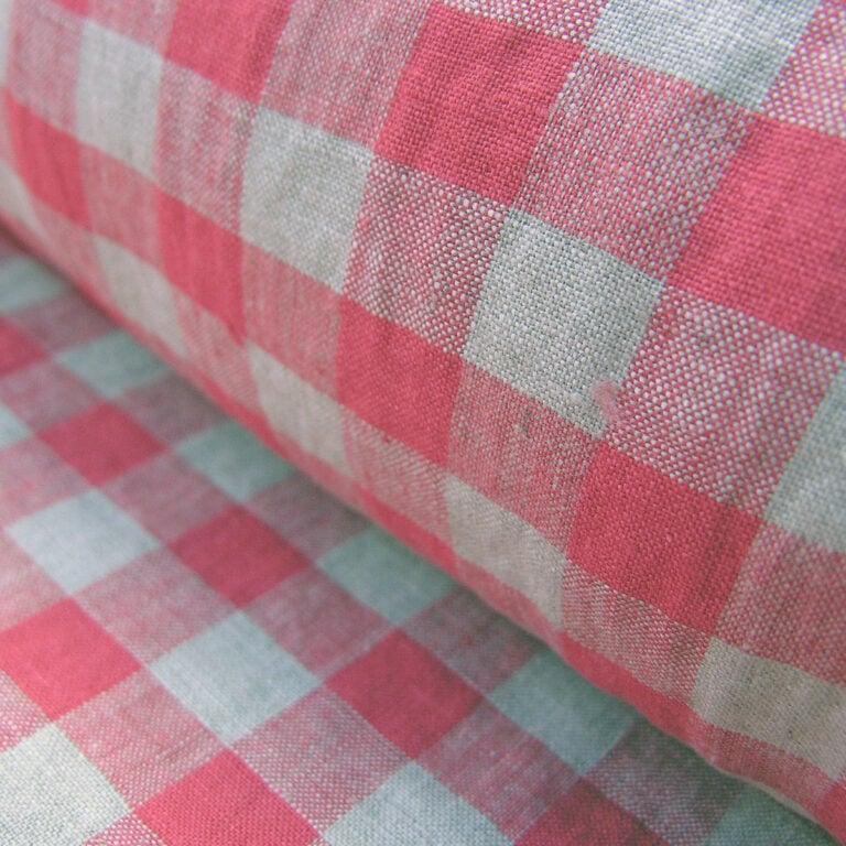 Washed Linen Check Rhubarb