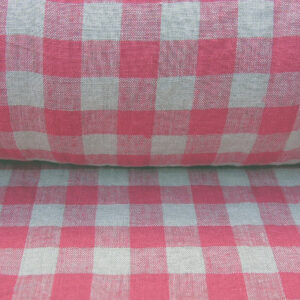 Washed Linen Check Rhubarb - Image 3