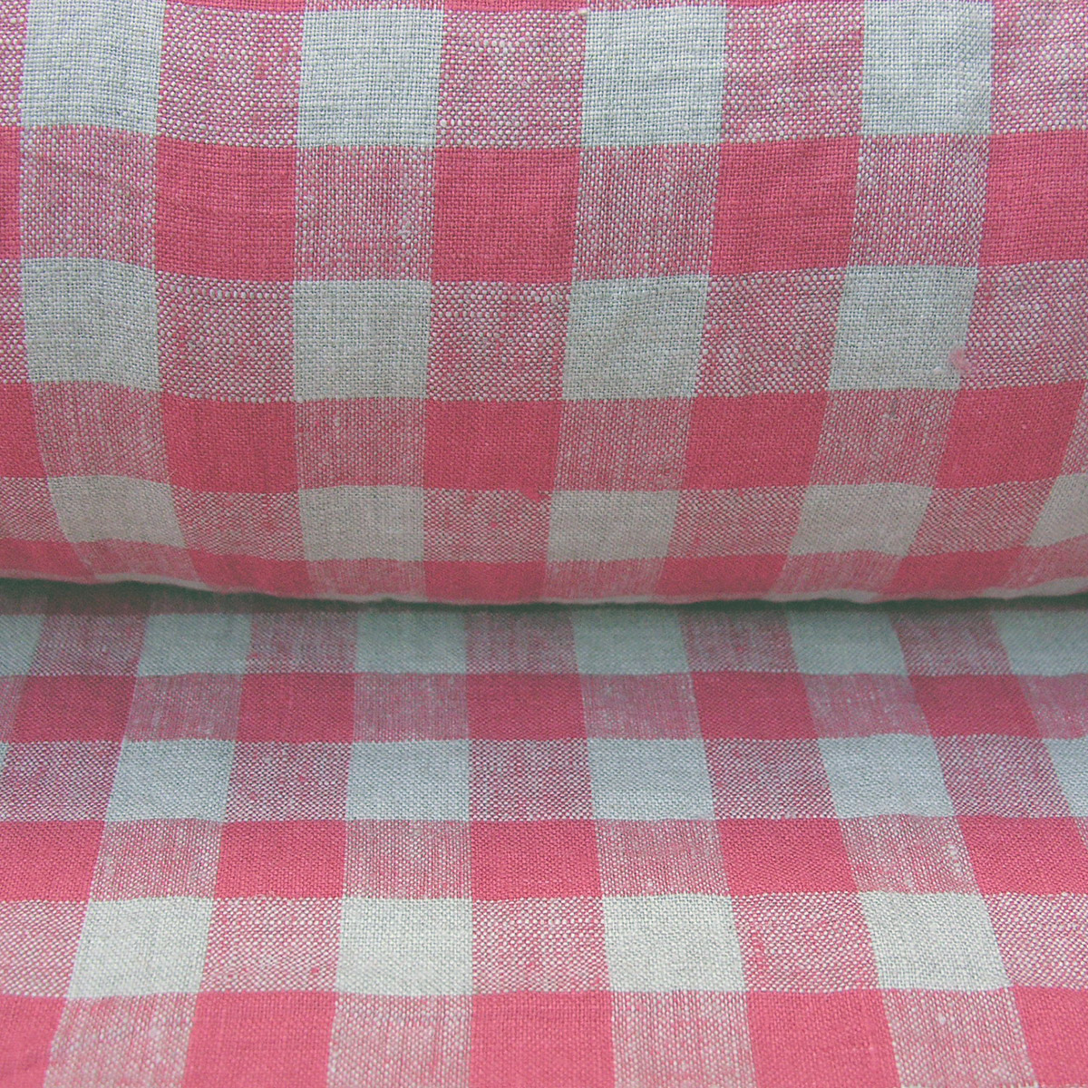 Washed Linen Check Rhubarb - Image 3