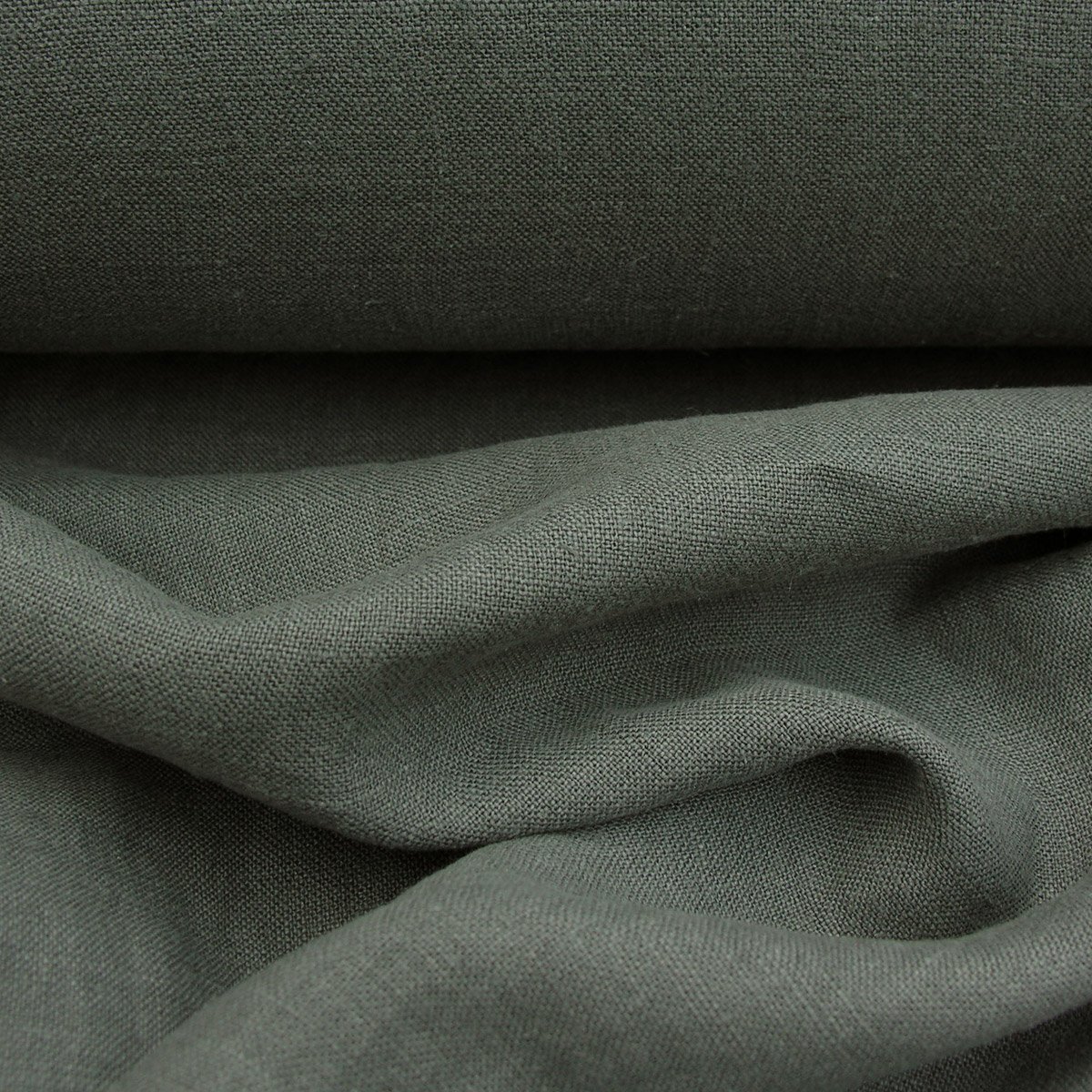 Washed Linen Olive Green - Image 1