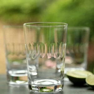 Set of Six  Crystal Tumblers Lens Design