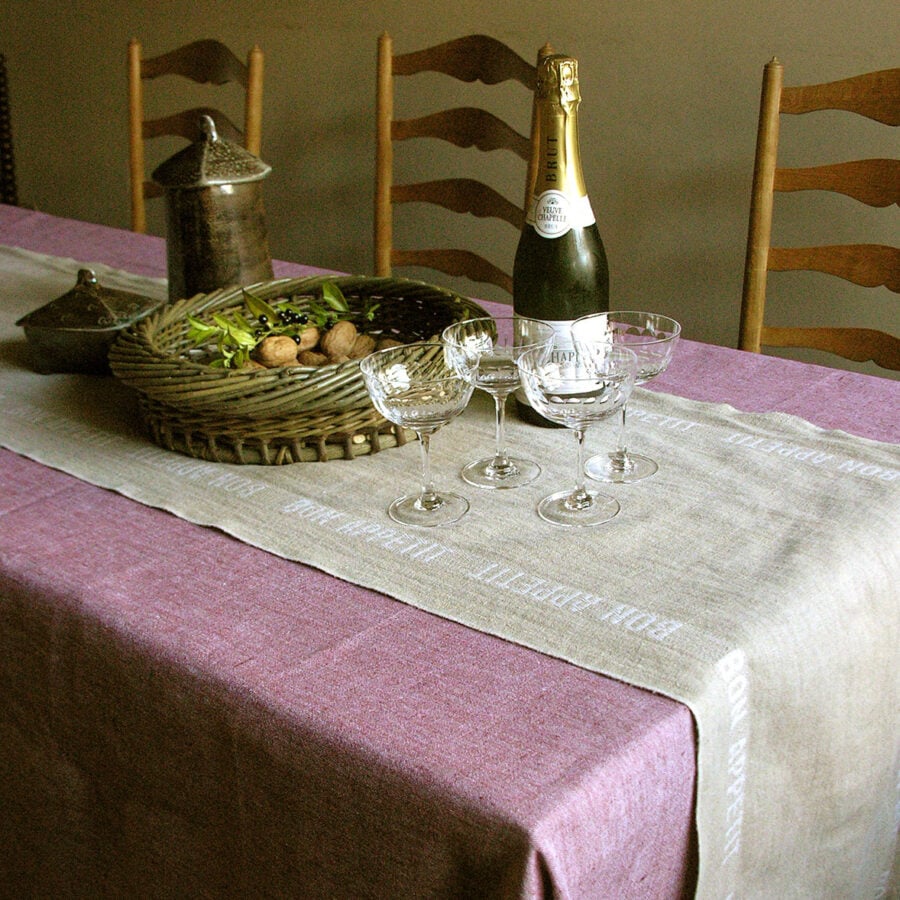 Bon Appetit Table Runner White Lettering - Image 1